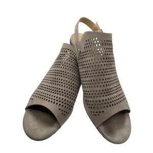 Vaneli Taupe Mule Suede Slingeback‎ Shoes